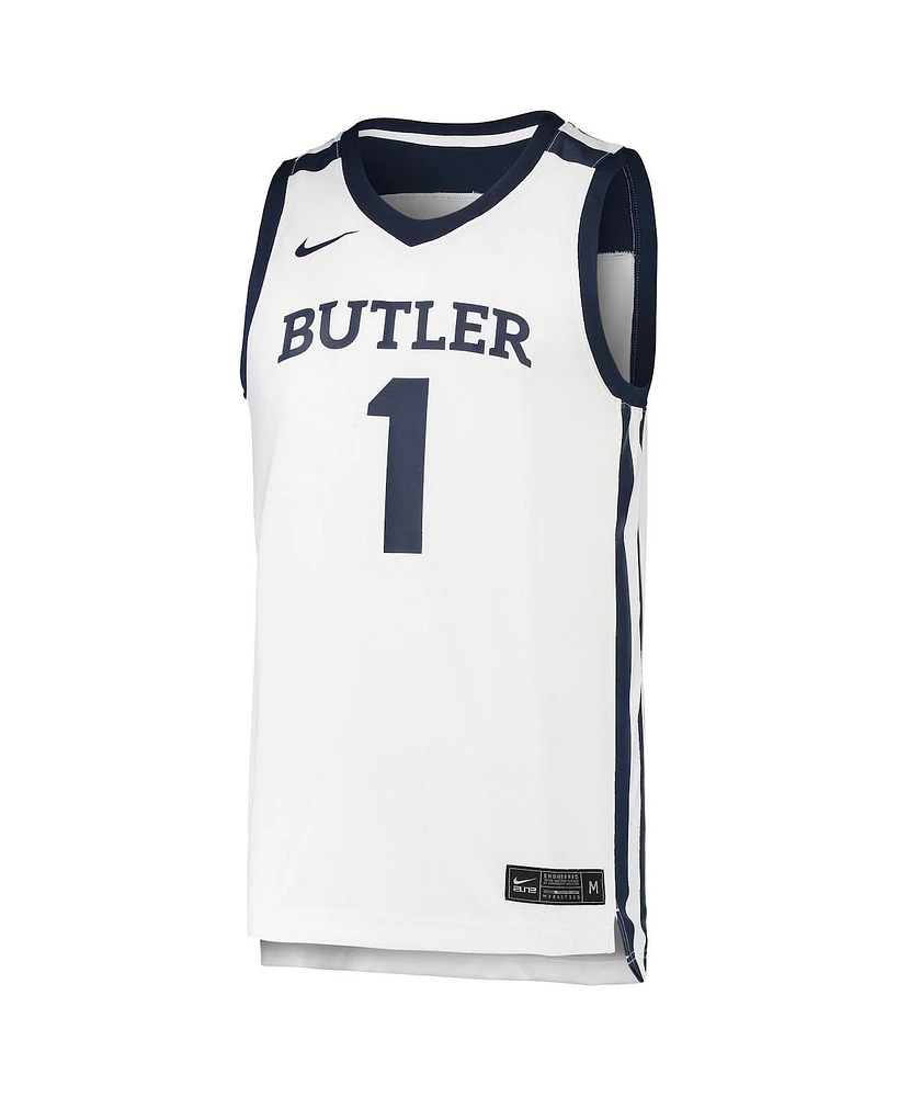 Men's Nike #1 White Butler Bulldogs Team Replica Basketball Jersey