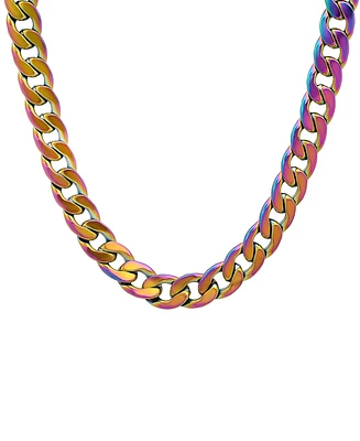 Steeltime Men's Ion Plating Stainless Steel Cuban Link Necklace