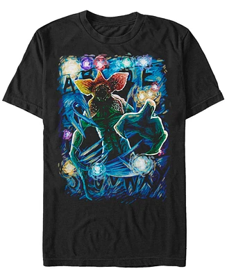 Men's Stranger Things Demogorgon Starry Short Sleeve T-shirt