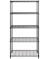 Seville Classics 5-Tier Black Epoxy Steel Wire Shelving