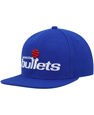 Men's Mitchell & Ness Blue Washington Bullets Hardwood Classics Team Ground 2.0 Snapback Hat
