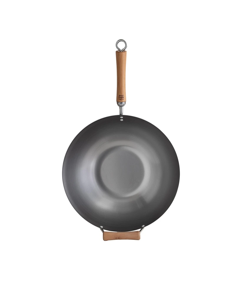 Joyce Chen Classic Series Carbon Steel Wok with Birch Handles, 14"