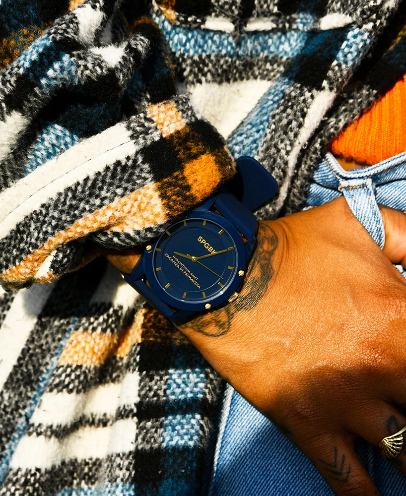 Spgbk Watches Unisex Smith Blue Silicone Strap Watch 44mm