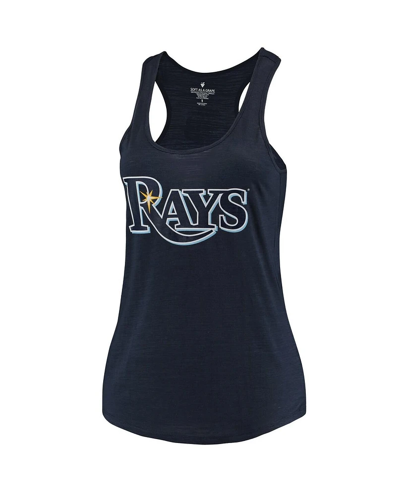 Women's Soft As A Grape Navy Tampa Bay Rays Plus Size Swing for the Fences Racerback Tank Top