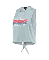 Women's The Wild Collective Light Blue Los Angeles Angels Open Back Twist-Tie Tank Top