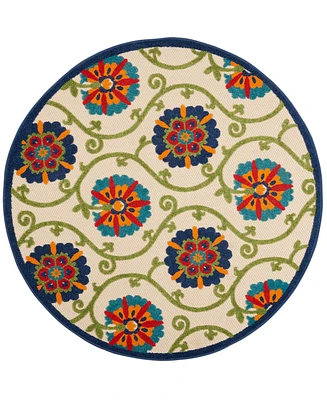 Nourison Home Aloha ALH19 4' x 4' Round Outdoor Area Rug