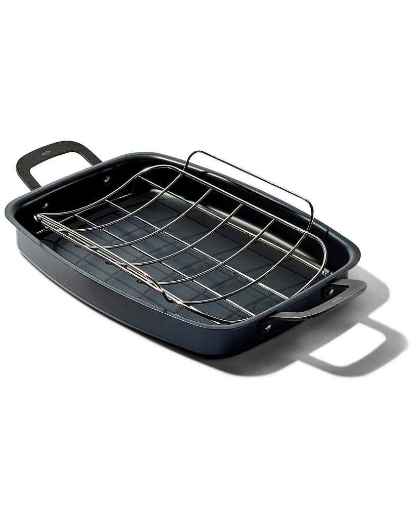 Oxo Obsidian Carbon Steel Roaster Pan & Rack