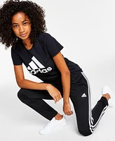 adidas Women's Essentials Warm-Up Slim Tapered 3-Stripes Track Pants
