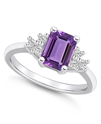 Gemstone and Diamond (1/5 ct. t.w.) Ring 14k White Gold