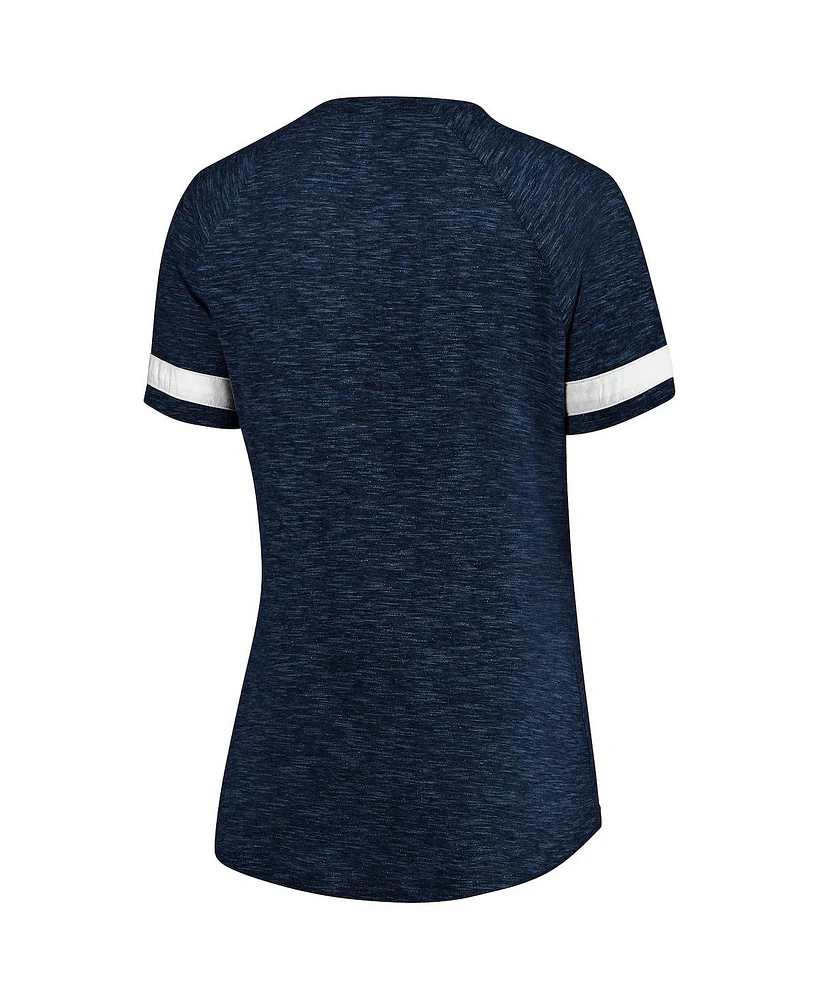 Women's Fanatics Navy and White Utah Jazz Showtime Winning with Pride Notch Neck T-shirt