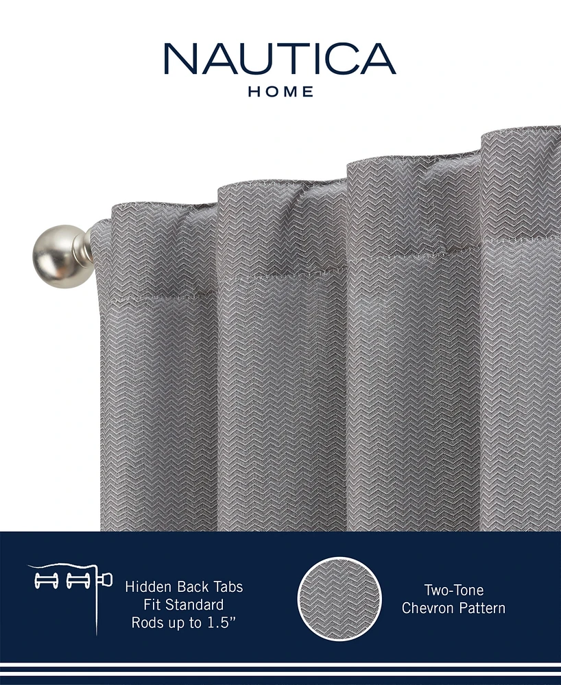 Nautica Virginia Ultimate Blackout Back Tab Window Curtain Panel Set, 38" x 84"