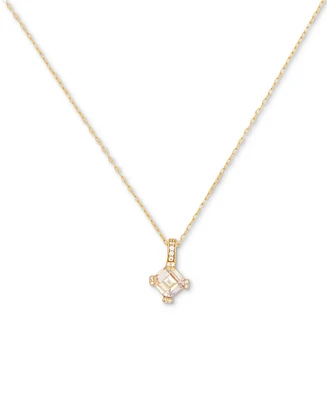 Kate Spade New York Pave & Square Cubic Zirconia Mini Pendant Necklace, 16" + 3" extender