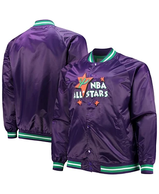 Men's Mitchell & Ness Purple Big and Tall 1995 Nba All-Star Game Hardwood Classics Satin Full-Snap Jacket