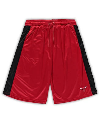 Men's Fanatics Red, Black Chicago Bulls Big and Tall Performance Shorts