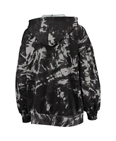 Women's Majestic Threads Black Philadelphia 76ers Burble Tie-Dye Tri-Blend Pullover Hoodie