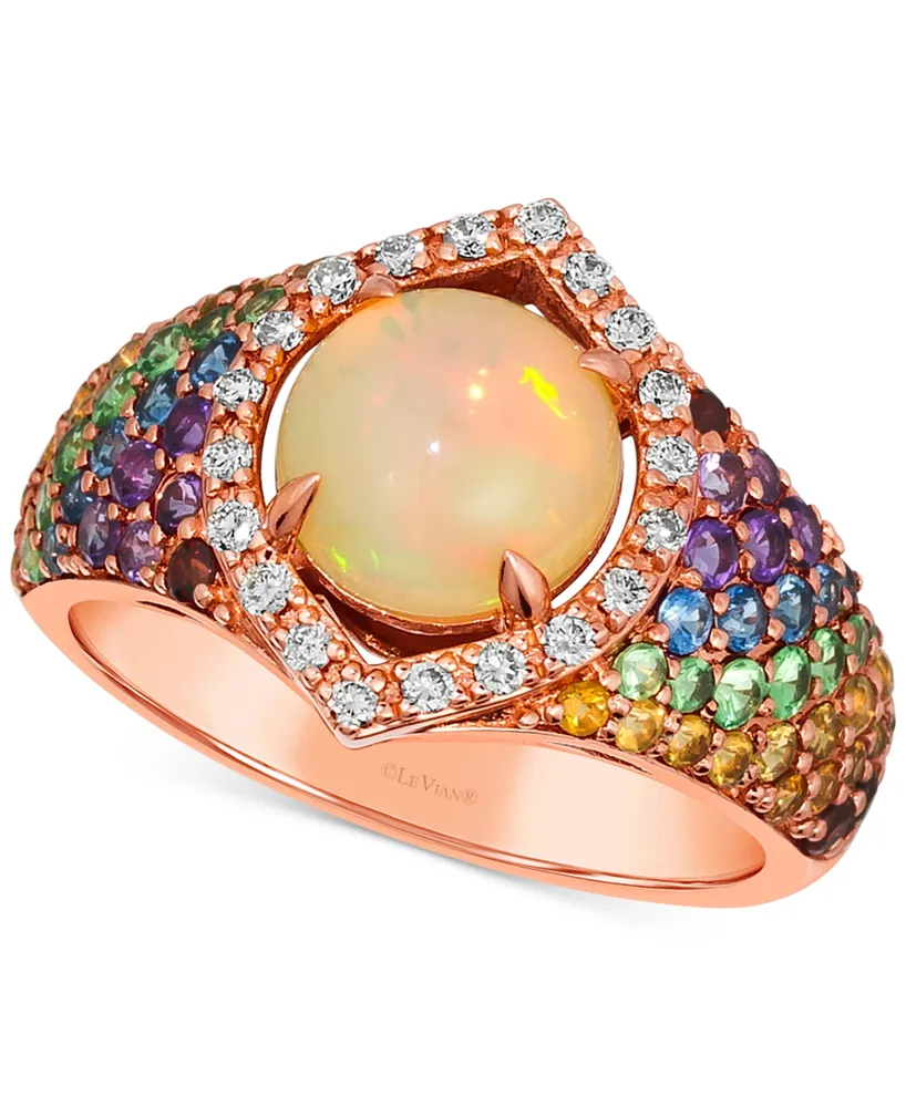 Le Vian Multi-Gemstone (1-7/8 ct. t.w.) & Nude Diamond (1/6 ct. t.w.) Statement Ring in 14k Rose Gold
