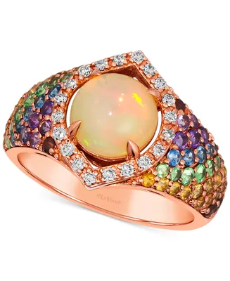 Le Vian Multi-Gemstone (1-7/8 ct. t.w.) & Nude Diamond (1/6 ct. t.w.) Statement Ring in 14k Rose Gold