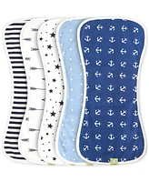 KeaBabies Kids 5pk Urban Burp Cloths, Organic Burping Cloth for Babies, Rags