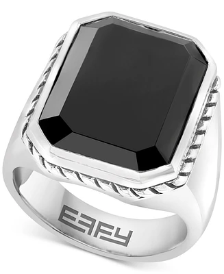 Effy Men's Onyx Ring in Sterling Silver
