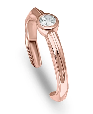 Giani Bernini Bezel Set Solitaire Cubic Zirconia Toe Ring, 18K Rose Gold Over Silver