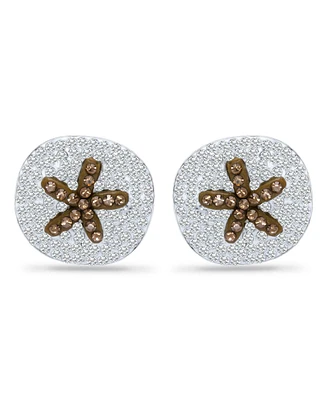Giani Bernini Crystal Sand Dollar Sterling Silver Stud Earrings