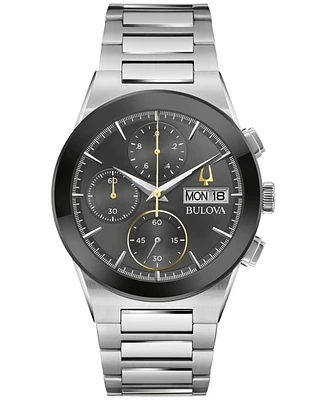 Bulova Men's Chronograph Modern Millennia Stainless Steel Bracelet Watch 41mm