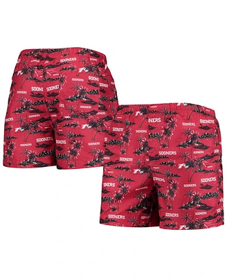 Men's Foco Crimson Oklahoma Sooners Island Palm Swim Trunks
