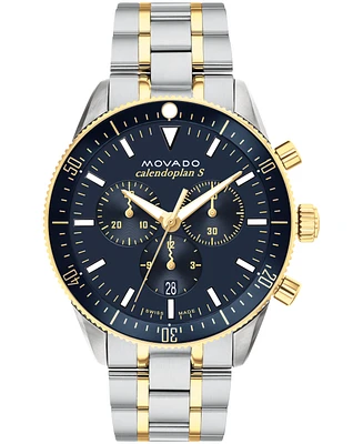 Movado Men's Heritage Two Tone Stainless Steel Bracelet Watch 42mm