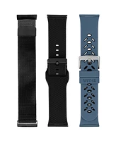 WITHit Stainless Steel Mesh Band and Silicone Band 3-Pack designed for the Fitbit Versa 3 & 4 and Sense & Sense 2