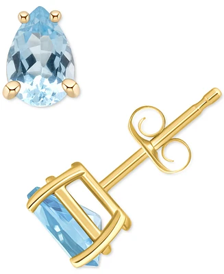 Aquamarine Pear Stud Earrings (3/4 ct. t.w.) 14k Gold