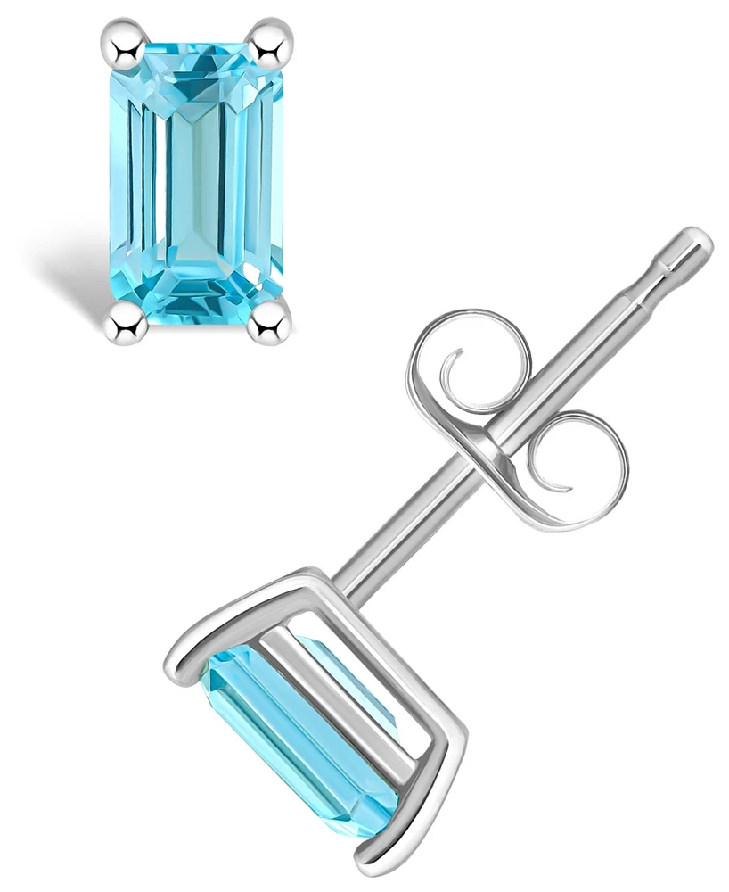 Topaz (3/4 ct. t.w.) Stud Earrings 14k Yellow Gold or White