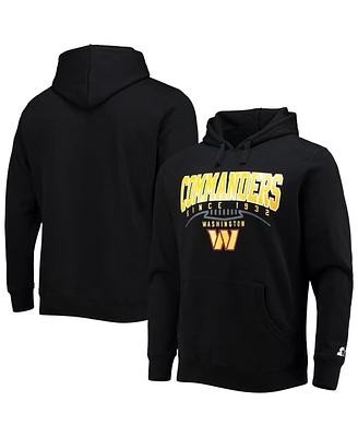 Men's Starter Black Washington Commanders Premier Pullover Hoodie