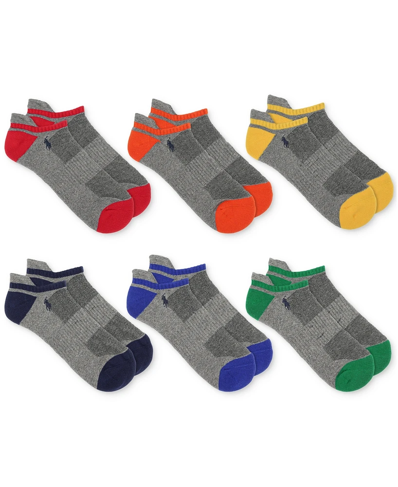Polo Ralph Lauren Men's 6-Pk. Performance Tipped Color Heel Toe Low Cut Socks