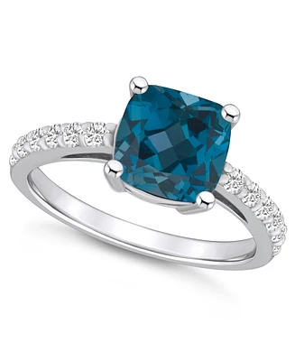Macy's London Blue Topaz (2-3/4 Ct. T.w.) and Diamond (1/3 Ring 14K White Gold
