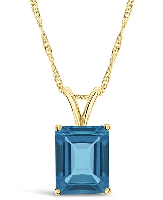 Macy's London Topaz (4-1/4 ct. t.w.) Pendant Necklace in 14K Yellow Gold