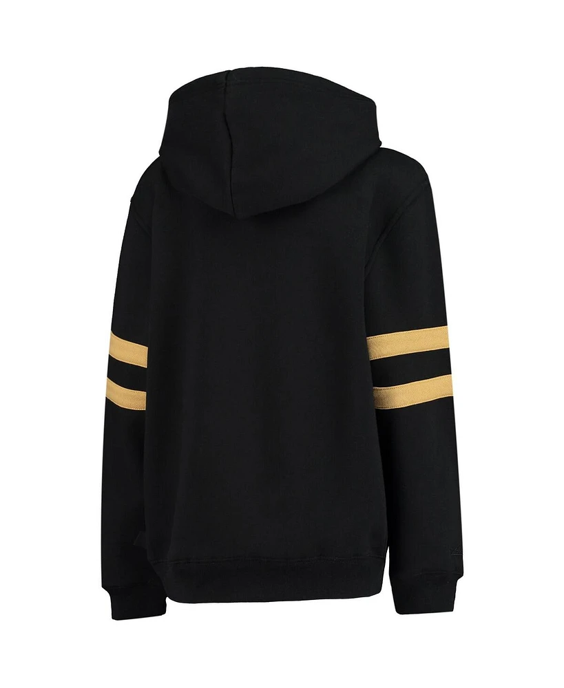 Big Boys Mitchell & Ness Black New Orleans Saints Big Face Pullover Hoodie