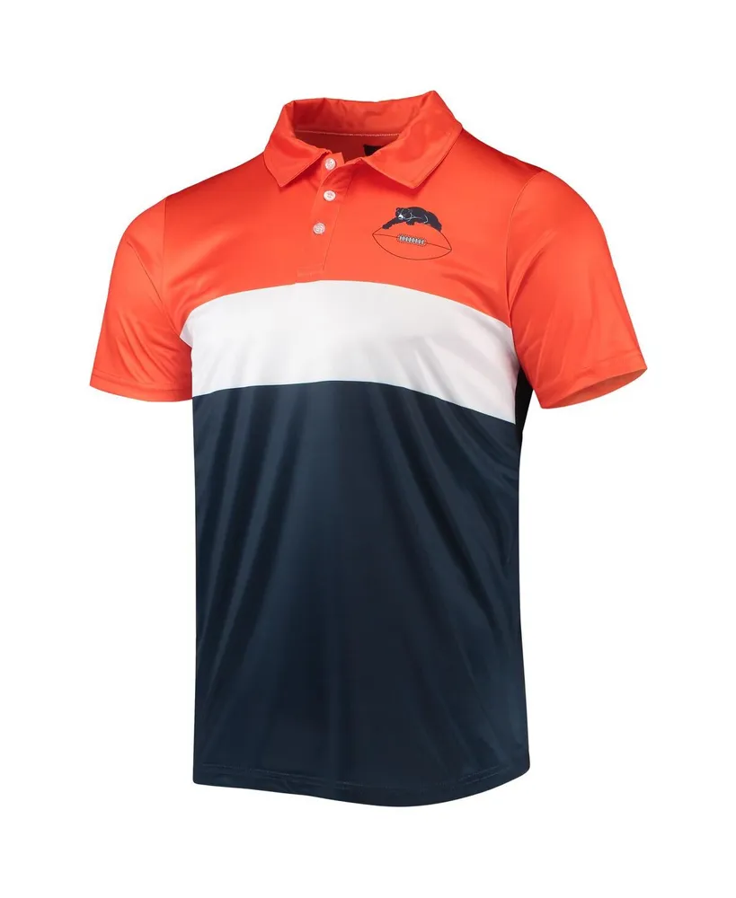 Men's Foco Orange, Navy Chicago Bears Retro Colorblock Polo Shirt