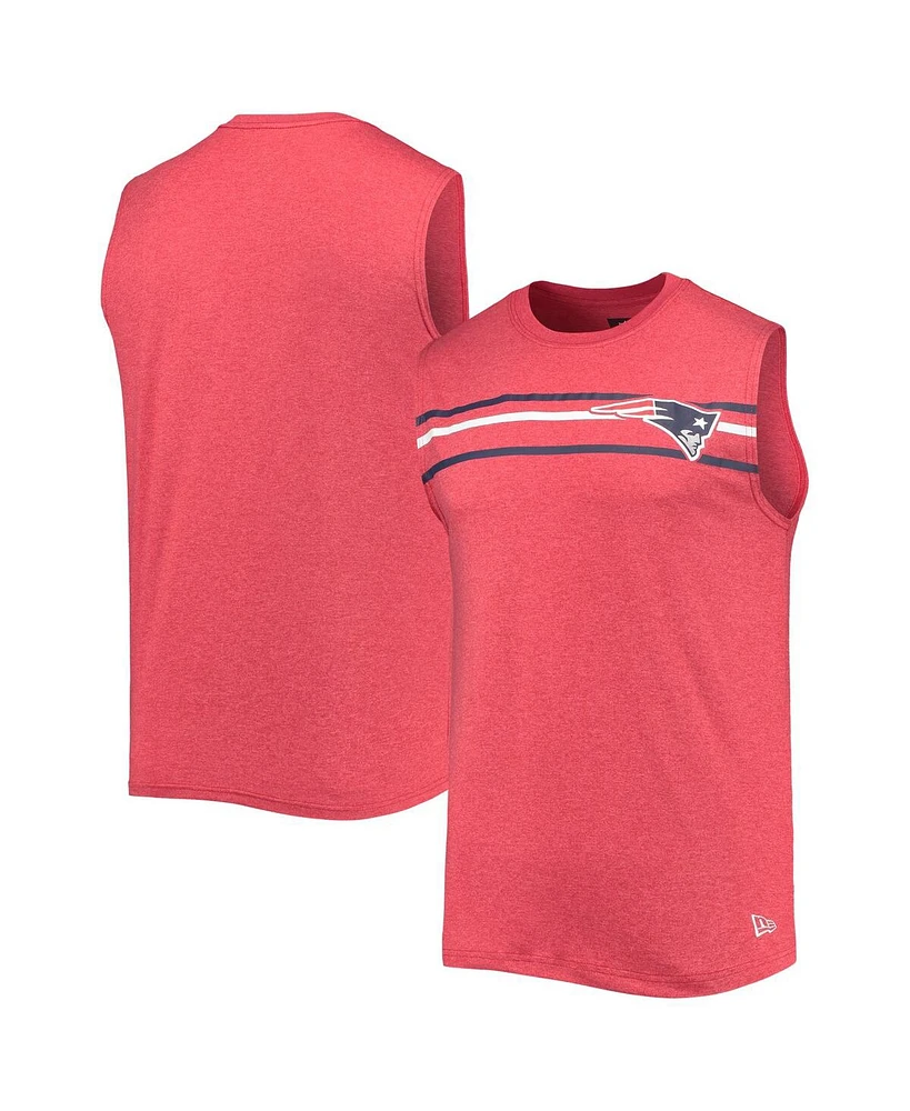 Men's New Era Red New England Patriots Brushed Sleeveless Tank Top