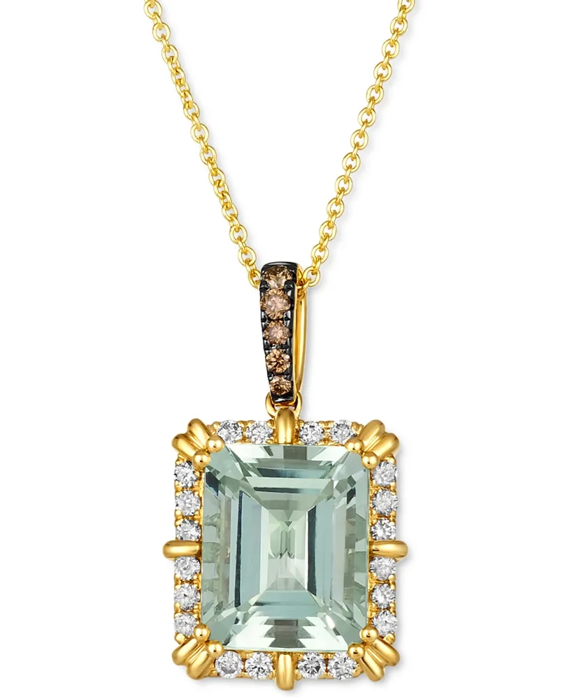Le Vian Mint Julep Quartz (3-3/4 ct. t.w.) & Diamond (1/3 ct. t.w.) Adjustable 20" Pendant Necklace in 14k Gold