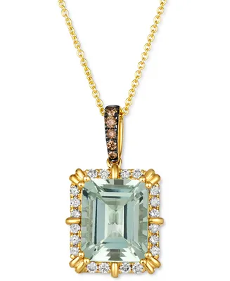 Le Vian Mint Julep Quartz (3-3/4 ct. t.w.) & Diamond (1/3 ct. t.w.) Adjustable 20" Pendant Necklace in 14k Gold