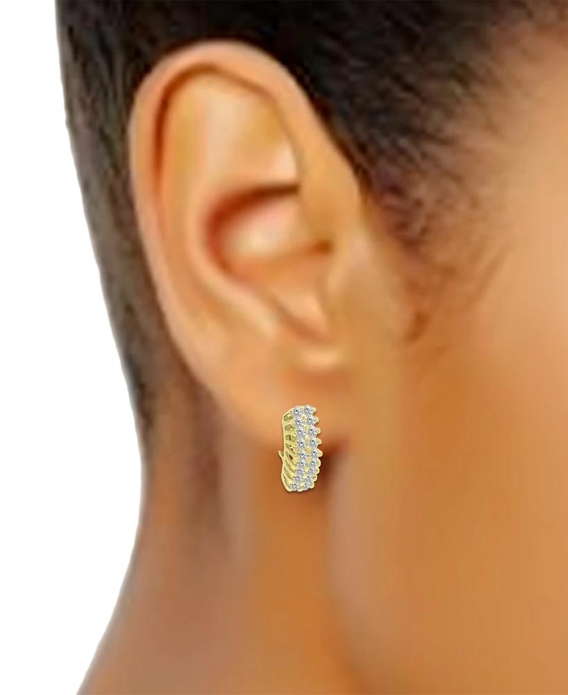 Giani Bernini Cubic Zirconia Clip-On Hoop Earrings, Created for Macy's