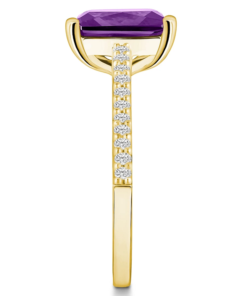 Macy's Amethyst (3-1/7 ct. t.w.) and Diamond (1/4 Ring 14K Yellow Gold