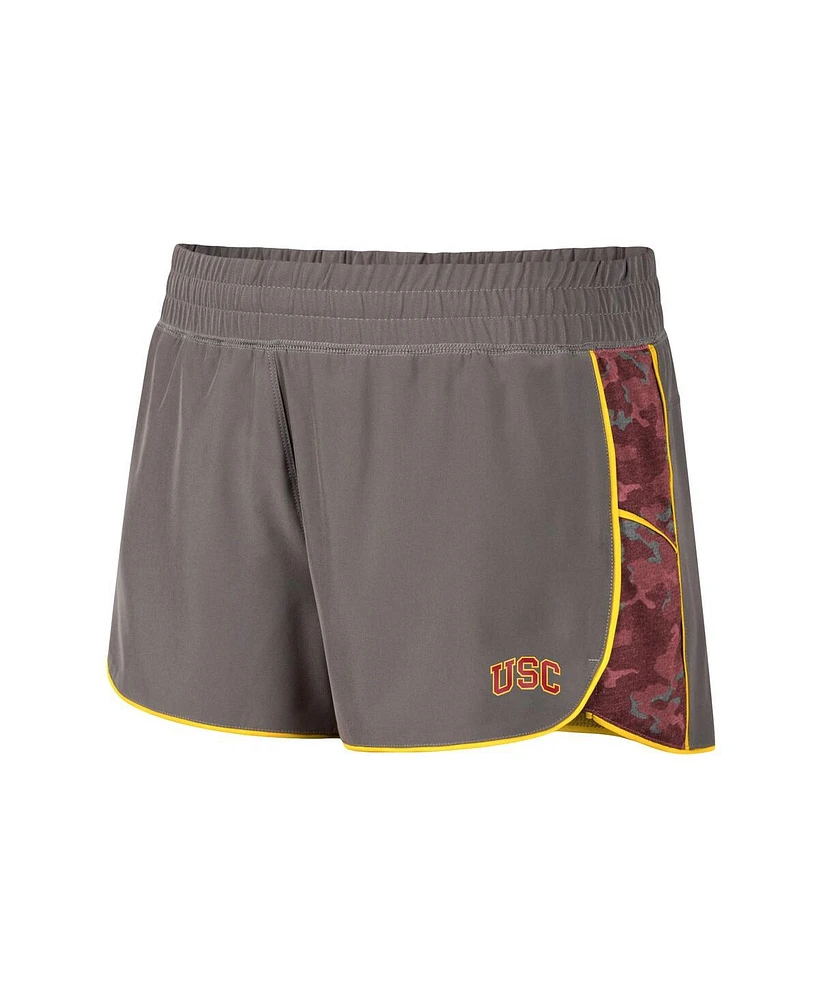 Women's Colosseum Gray, Cardinal Usc Trojans Pamela Lined Shorts
