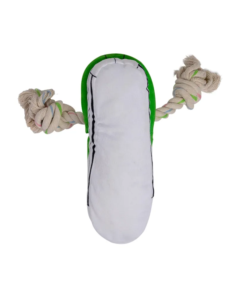 Squeaking Comfort Plush Sneaker Dog Toy – Rope, Squeaker & Treat Compartment, Safe & Durable – Green