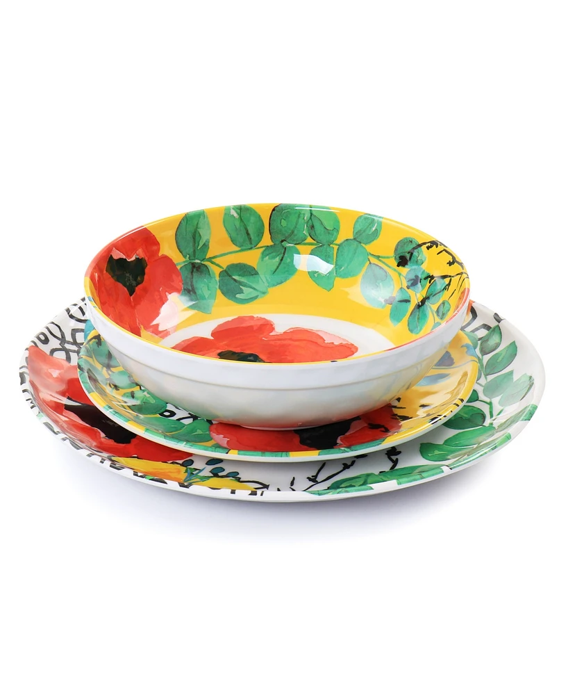 Elama Ashley Melamine 12 Pc. Dinnerware Set, Service for 4