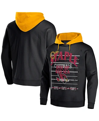 Men's Nfl X Staple Black Arizona Cardinals Oversized Gridiron Vintage-Like Wash Pullover Hoodie