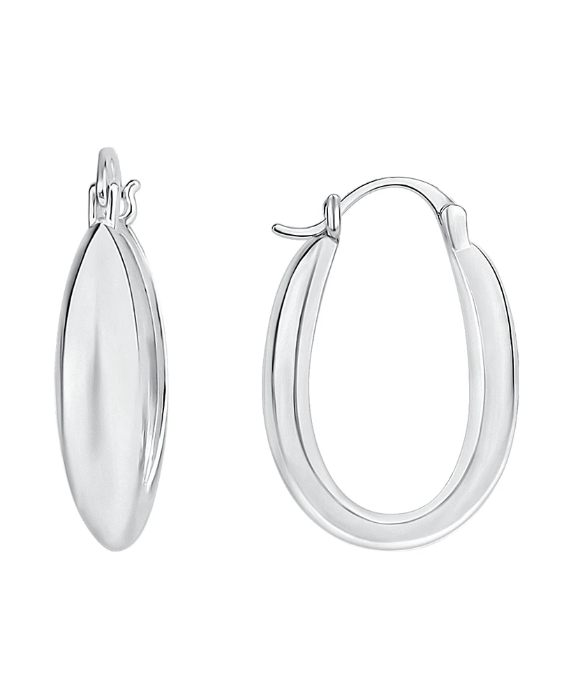 And Now This High Polished Oval Hoop Earring