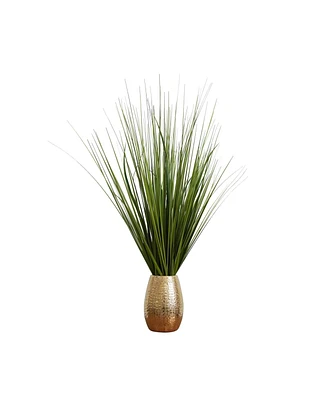 Tabletop Artificial Foliage in Crackled Ceramic Pot