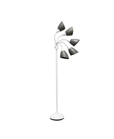 Simple Designs 5 Light Adjustable Gooseneck Floor Lamp with Shades