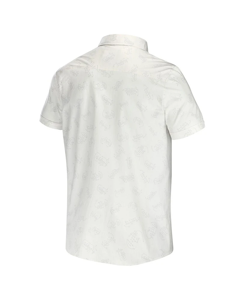 Men's Nfl x Darius Rucker Collection by Fanatics White New England Patriots Woven Button-Up T-shirt